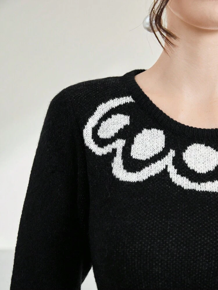 Geo Pattern Sweater Dress