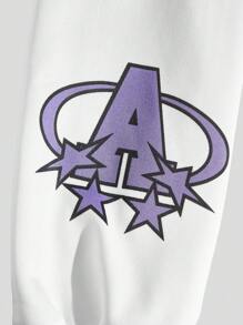 Prep 男士字母圖案拉鍊束緊帽衫 - 白色 - 查看 6