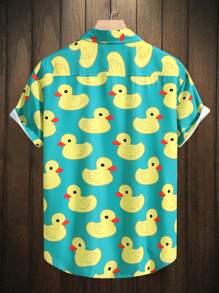 Manfinity Hypemode Men Duck Print Funny Graphic Colorful Shirt Without Tee, For Vacation, , Boyfriend Gift