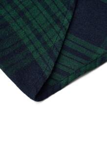 SHEIN Clasi Plus Plaid Print Belted Dress - Green - View 5