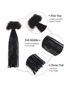 Crochet Human Hair 10-20 Inch Options 0.2 Cm Thickness 30 Strands 100% Real Human Hair Dreadlock Extensions For Women Hair Extensions Knotless Braids Boho Braids - S1 - View 3