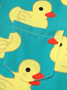 Manfinity Hypemode Men Duck Print Funny Graphic Colorful Shirt Without Tee, For Vacation, , Boyfriend Gift