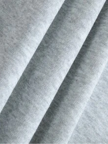 SHEIN EZwear In Giáng sinh Thả vai Áo nỉ - Xám - Xem 3