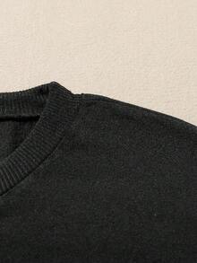 SHEIN EZwear 美式足球圖案落肩袖運動衫