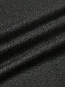 SHEIN EZwear Áo nỉ nữ gấu bông cổ tròn màu đen trơn thích hợp cho mùa thu đông - màu đen - Xem 7