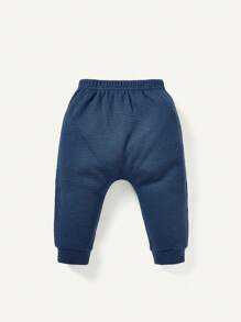 Cozy Pixies 男嬰字母圖案連身背心和運動褲 - 藍色 - 查看 6