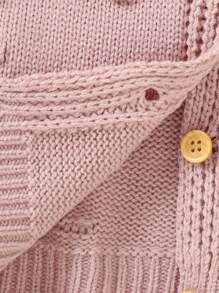 Baby Girl Button Front Cardigan - Pink - View 6