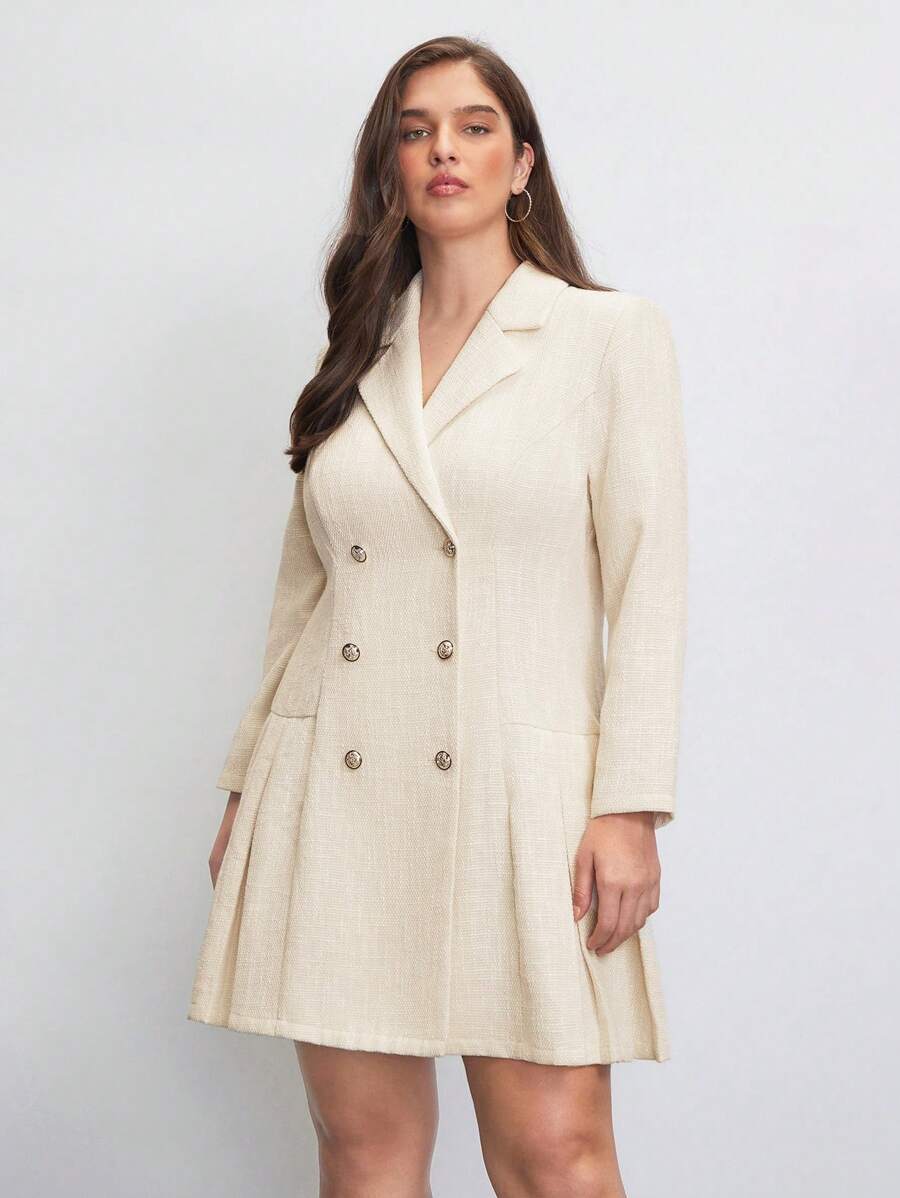 Veste Femme Coldwater Creek Marron Tweed, Col Volant, Ourlet à Clous - Taille 12, Occasion Excellent état