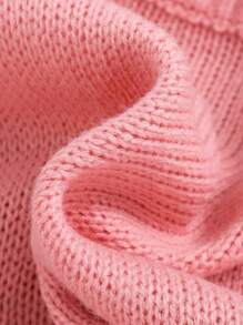 SHEIN Đứa bé gái Chất rắn Xoắn Dan Áo thun & quần & Mũ - Hồng - Xem 5