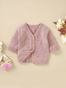 Baby Girl Button Front Cardigan - Pink - View 4