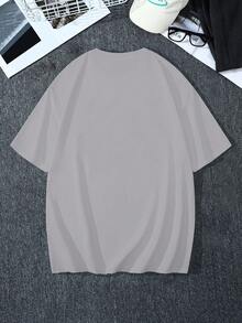 Manfinity Homme Plus Size Men's Bird Printed T-shirt - Light Grey - View 2