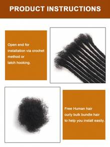 4-12 Inch Options 0.6cm Diameter 10 Strands 100% Human Hair Dreadlock Extensions For Man/Women Hair Extensions Crochet Human Hair Knotless Braids - S1/5 - View 6