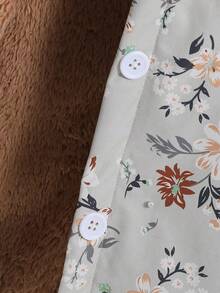 SHEIN 女大童印花毛茸茸內襯連帽外套 - 彩色 - 查看 3