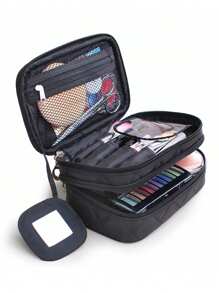 双层化妆包、1 件几何菱形盥洗包防水化妆收纳包适用于旅行化妆包收纳化妆收纳包化妆盒包、房间装饰、包、化妆包、梳妆台、旅行、化妆包、旅行必需品、收纳包、收纳、旅行必需品、化妆收纳包、化妆包、盥洗包、桌面收纳包、化妆包、化妆袋、化妆收纳、梳妆配件、化妆包、化妆包、化妆包、化妆收纳包、旅行、化妆包、包、梳妆台、化妆袋、旅行必需品、小袋包、旅行必需品、梳妆配件、小化妆包、化妆包、化妆包、旅行必需品、大容量、大化妆包 - 黑色 - 查看 6