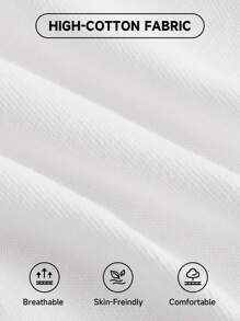 SHEIN EZwear Two Tone Letter Tape Drawstring Hoodie - Black - View 3