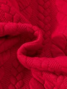 Baby Girl Contrast Collar Cabled Sweatshirt - Multicolor - View 6