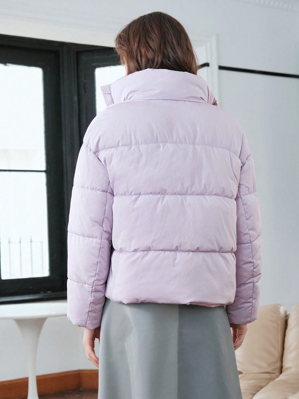 Zip Up Padded Coat For Winter