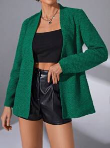 SHEIN Essnce Shawl Collar Single Button Blazer