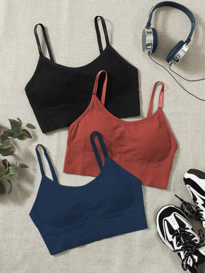 Gameset SHEIN Sport 3pcs Solid Sports Bra