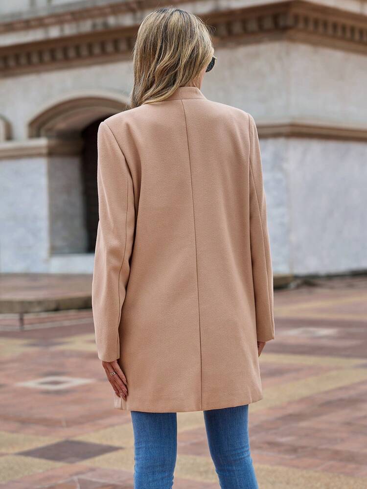 Solid Open Front Overcoat