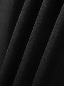 SHEIN EZwear 加絨內裏抽繩連帽衫和運動褲 - 黑色 - 查看 4