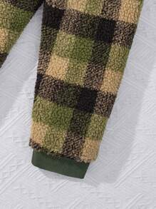 Young Boy Plaid Print Sweatshirt & Pants