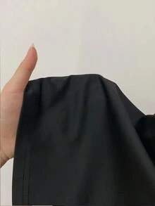 Camo Print Asymmetrical Neck Tee & Leggings Set - Black - View 3