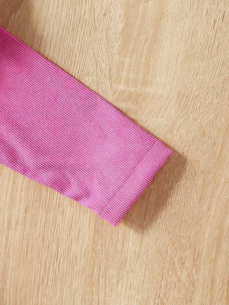 Đứa bé gái Viền Ruffle Đôi ngực Váy có thắt lưng - Màu Hồng Tươi - Xem 5