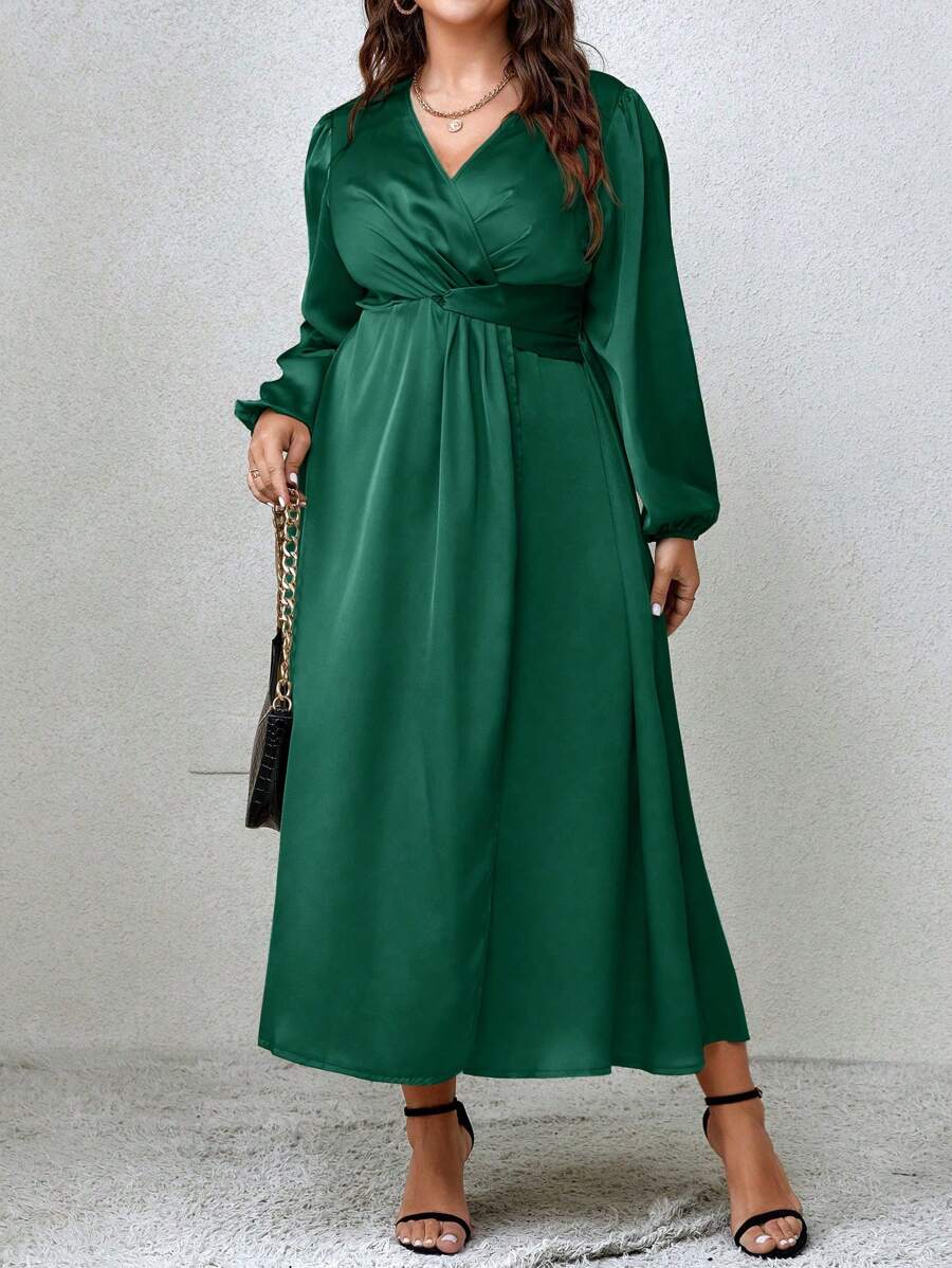 SHEIN Clasi 大碼連身裙 - 墨綠色 - 查看 1