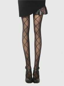 ROMWE Femme Collants À Carreaux
