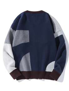 Manfinity Homme Nam Khối màu Nút phía trước Áo len Mở - Nhiều màu - Xem 2