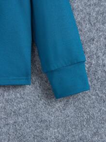 JUSTICE LEAGUE X SHEIN Chàng trai trẻ Chữ cái & Đồ họa hoạt hình Áo cao cổ Áo thun - Màu xanh hải quân - Xem 3