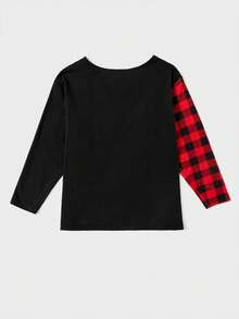 SHEIN LUNE 大碼格子圖案落肩T恤 - 彩色 - 查看 2