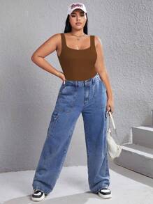 SHEIN EZwear Talla grande Body tank unicolor