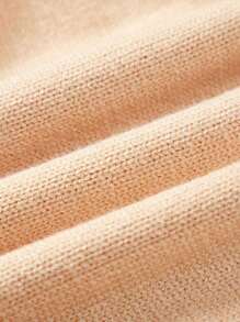 男嬰小熊刺繡前口袋針織連身褲 - 杏色 - 查看 7