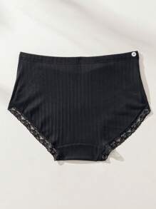 Moonlight&Mama Maternity Solid Contrast Lace Panty Lingerie For Mother