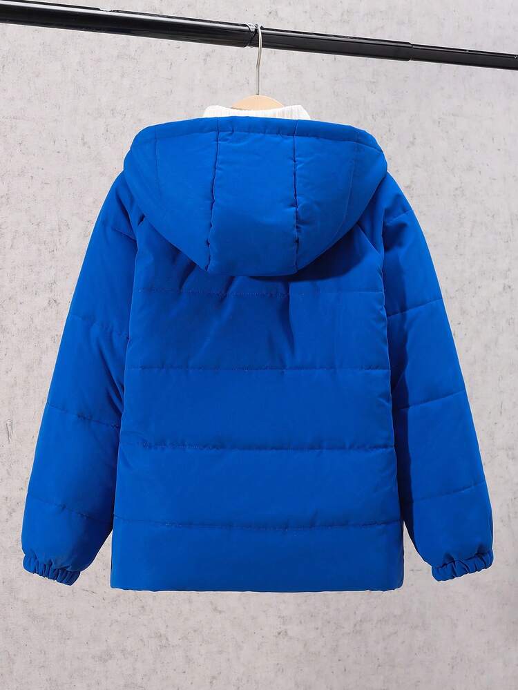 Tween Boy Zipper Front Hooded Thermal Lined Padded Coat