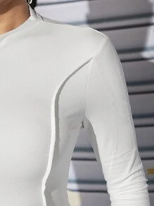 SHEIN SXY Zip Up Unitard Jumpsuit - White - View 5