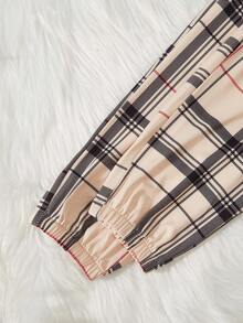 SHEIN Perso Play Tween Boy Bear Print Pullover & Plaid Pants - Multicolor - View 7