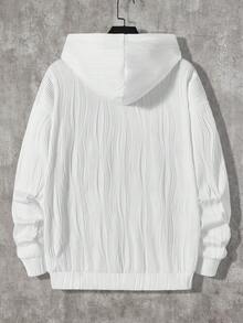 GENTILAND Nam Chất rắn Hoodie & Eo dây rút Quần thể thao - trắng - Xem 5