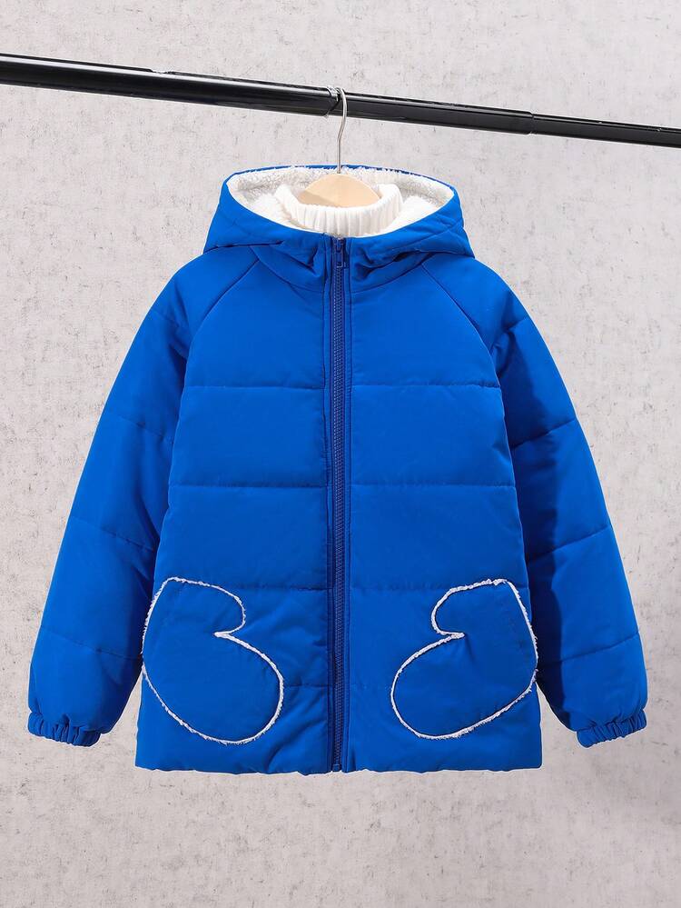 Tween Boy Zipper Front Hooded Thermal Lined Padded Coat