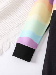 SHEIN Cô Gái Trẻ Kỳ lân in Đầm nỉ - màu đen - Xem 4