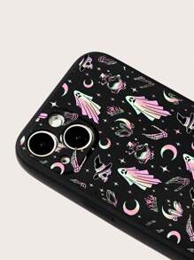 ROMWE Goth Funda para móvil con dibujos animados de cráneo & estampado de fantasma - Multicolor - Ver 2