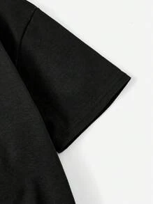 青少年男孩卡通和字母圖案T恤