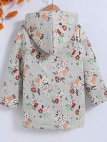 SHEIN 女大童印花毛茸茸內襯連帽外套 - 彩色 - 查看 2
