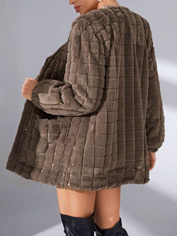 Women's Plush Button-front Cardigan