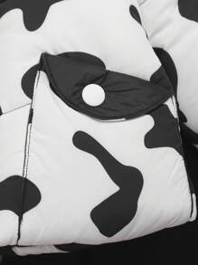 SHEIN Áo khoác và quần độn có mũ in hình con bò 3D thiết kế tai cho bé trai - Nhiều màu - Xem 5