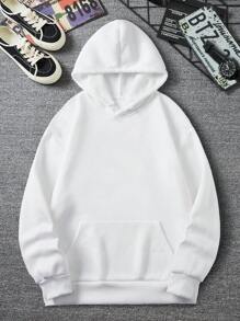 男士骷髏印花連帽衛衣 - 白色 - 查看 2