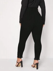 EMERY ROSE Plus Raw Hem Elegant Skinny Jeans - Black - View 2