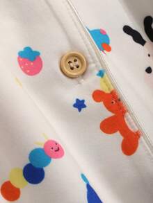 DAZY Cartoon Graphic Drop Shoulder PJ Set - Apricot - View 7